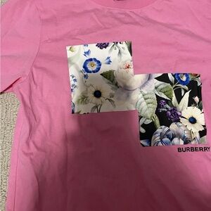 Burberry Kids Pink Floral Print T-Shirt